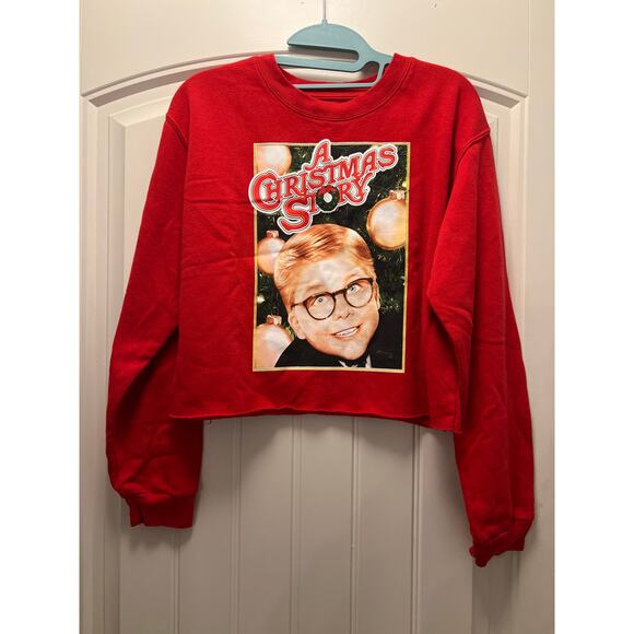 A Christmas Story Women’s Cropped Sweatshirt size L‎ - Picture 1 of 4